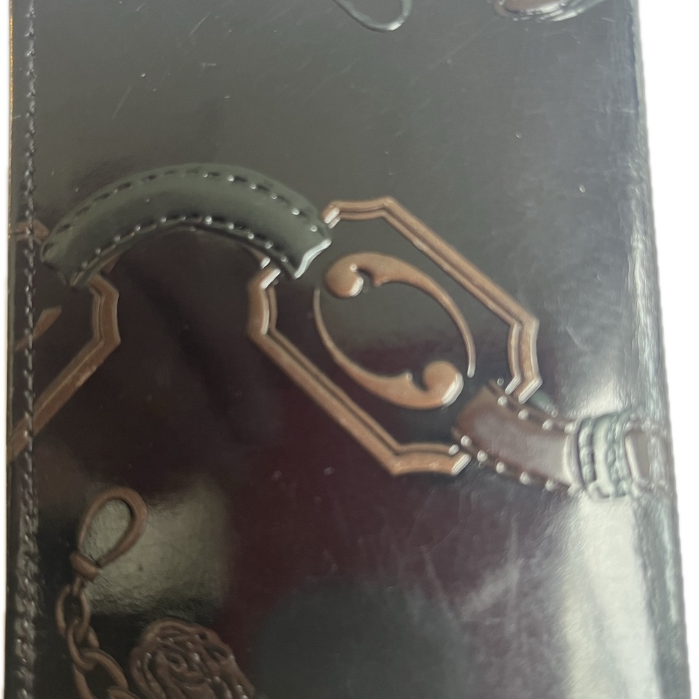 Leather folding card wallet small